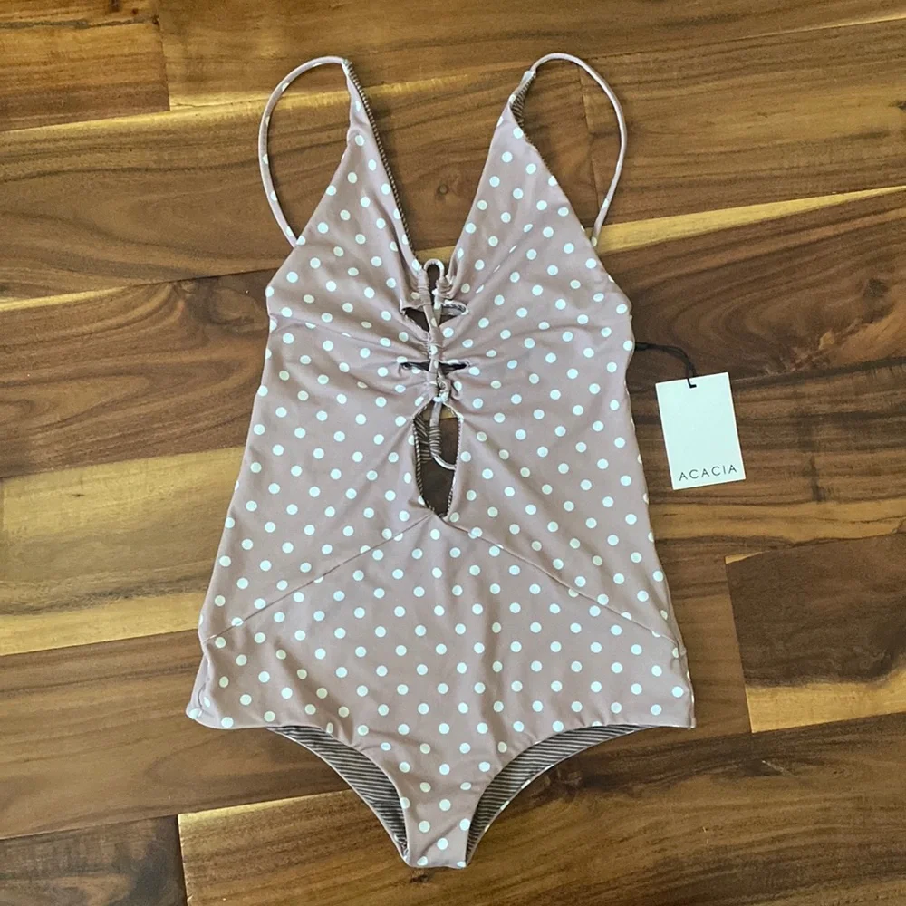 Acacia Swimwear Shiloh Kokomo Dot full piece P RARE! - Picture 1 of 5